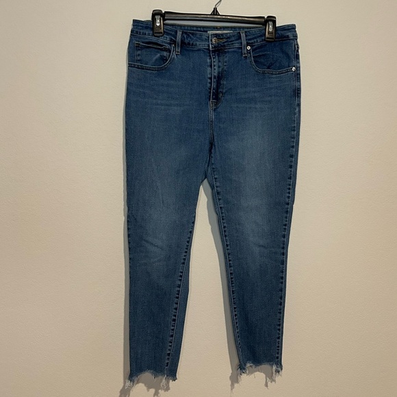 Levi 721 High-Rise Ankle Skinny Jeans - Distressed Light/Medium Wash, Size 32 - Picture 1 of 7